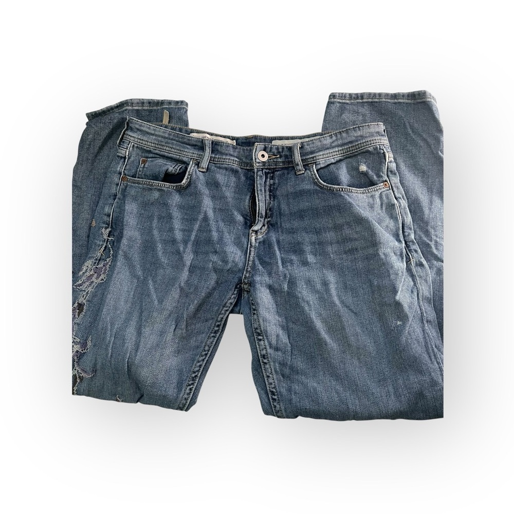 Anthropologie Pilcro Mid Rise Slim Boyfriend Embroidered Jeans Size 29 $158 NWT - Picture 6 of 9